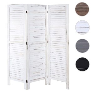 Rumdeler i tr� - antik vintage hvid sk�rmv�g/foldev�g 170 x 120 cm