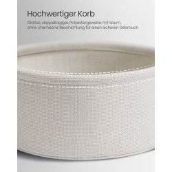 Sidebord - rundt hjrnebord med stofkurv - gr 45 x H50 cm