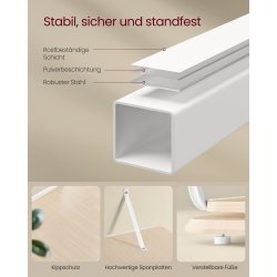 Reol - 360 roterbar bogreol - hvid gulvreol - 43 x 43 x 158