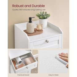 Badev�relsesskab med vasket�jskurv - hvid - 40x40x80,2