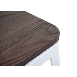 Barstole i metal med trsde - stabelbare barstole i stl - hvide uden ryg