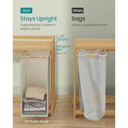 Vasketjskurve med 3 rum - 3 vasketjsposer - creme hvid