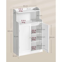 Badev�relsesskab - toiletskab - opbevaringsskab - hvid 30x60x100