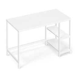 Skrivebord med 2 hylder - computerbord - hvid 120 x 60 x 75