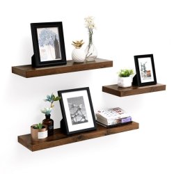 Hylde i tr - vghngt trhylde - rustik brun vghylde 60 x 20 cm