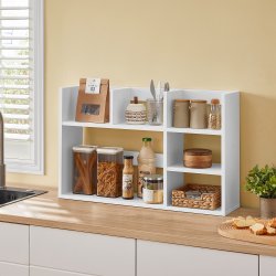 Hylde til skrivebord - skrivebordshylde - hvid