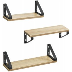 Hylder i tr� - 3 v�gh�ngte sv�vende tr�hylder - brune v�ghylder