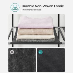 Kldeskab med stofsider - sort garderobeskab og tjskab - 167 cm