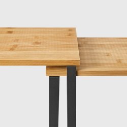 Hylder til bord - st med 2 stabelbare kkkenhylder - bambus