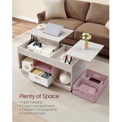 Sofabord med indbygget computerbord og skrivebord - gr� beige