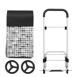 Indk�bsvogn med indk�bstaske i Oxford stof - 40L - 20 kg - sort