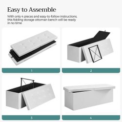 Entrebnk - siddebnk med kiste 110 x 38 x 38 - hvid kunstlder