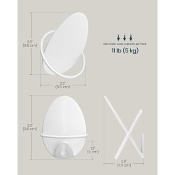 Knager - s�t med 4 knager i �g-inspireret design - hvid