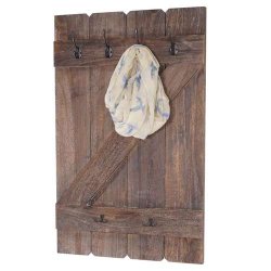 V�gh�ngt garderobe - brun knager�kke med 6 knager 91x60cm - entrem�bel