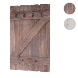 V�gh�ngt garderobe - brun knager�kke med 6 knager 91x60cm - entrem�bel