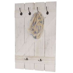 V�gh�ngt garderobe - hvid knager�kke med 6 knager 91x60cm - entrem�bel