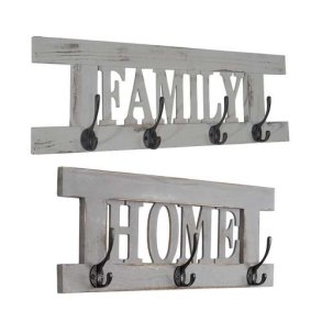 2 knager�kker Home + Family garderobe - antik gr� entrem�bler