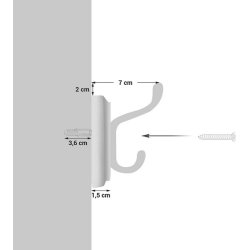 Knager�kke - hvid v�gh�ngt knager�kke i tr� med 4 dobbeltknager
