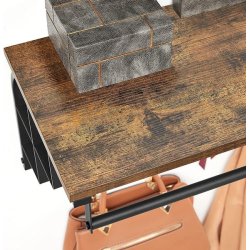 Knager�kke med hattehylde og b�jlestang 80x30 cm - rustik brun