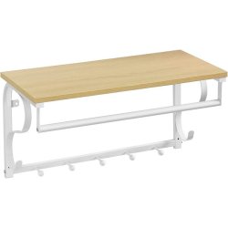 Knager�kke med hattehylde og b�jlestang 60x30 cm - brun og hvid