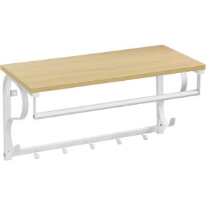 Knager�kke med hattehylde og b�jlestang 60x30 cm - brun og hvid