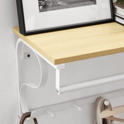 Knager�kke med hattehylde og b�jlestang 60x30 cm - brun og hvid