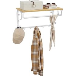 Knager�kke med hattehylde og b�jlestang 60x30 cm - brun og hvid