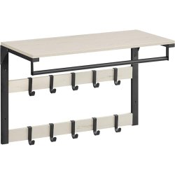 Knager�kke med b�jlestang og hattehylde 65x30 cm - hvid