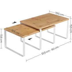 Hylder til bord - st med 2 stabelbare kkkenhylder - bambus