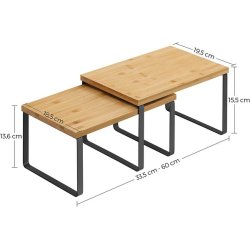 Hylder til bord - st med 2 stabelbare kkkenhylder - bambus