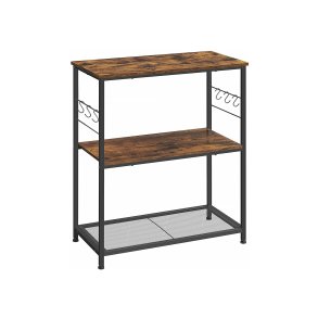 K�kken� i industrielt design med 3 hylder - rustik brun 80x40x90
