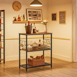 K�kken� i industrielt design med 3 hylder - rustik brun 80x40x90