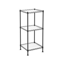 Badevrelsesreol i sort stel med 3 hylder - 30x30x73 cm