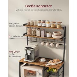 K�kkenreol med indbygget str�m - k�kken modul - rustik brun