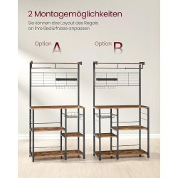 K�kkenreol - k�kkenstativ - rustik brun L90 x B42 x H167,3 cm