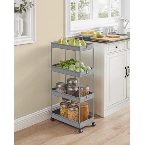 Rullevogn - gr opbevaringsvogn med 4 hylder 40 x 22 x 86