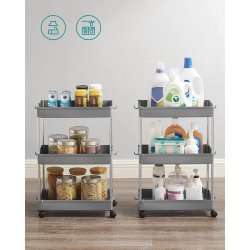 Rullevogn - gr opbevaringsvogn med 3 hylder 40 x 22 x 60