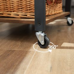 Rullebord med 3 hylder - kkkenvogn - rustik brun 60x40x89