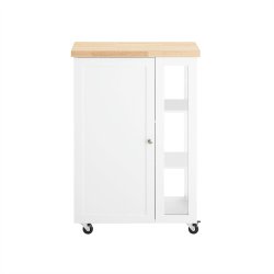 Kkkenvogn p hjul, rullebord og kkken, hvid 60 x 40 x 90cm