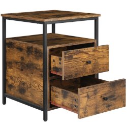 Sidebord - sengebord i industrielt design - brun 45 x 45 x 60