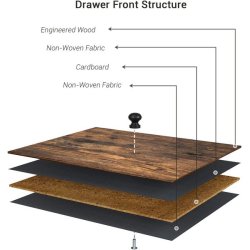 Kommode med 5 stofskuffer i industrielt design - rustik brun