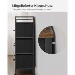 Kommode med 7 skuffer - rustik brun - 98 x 28,5 x 85