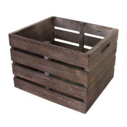 Kommode - brunt sengebord i antik look med 2 skuffer - 36 x 32 x 26 cm
