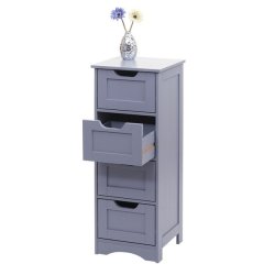 Kommode - gr� kommode med 4 skuffer 80 x 30 x 26 cm