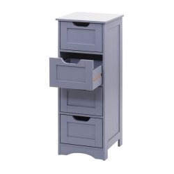 Kommode - gr� kommode med 4 skuffer 80 x 30 x 26 cm
