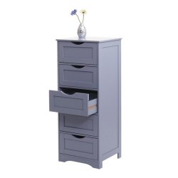 Kommode - gr� kommode med 5 skuffer 100 x 40 x 35 cm