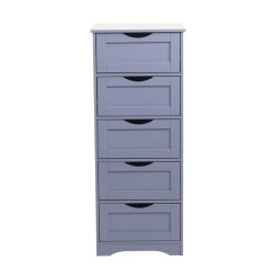 Kommode - gr� kommode med 5 skuffer 100 x 40 x 35 cm
