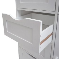 Kommode - hvid kommode med 5 skuffer og 1 skab 80 x 70 x 34 cm