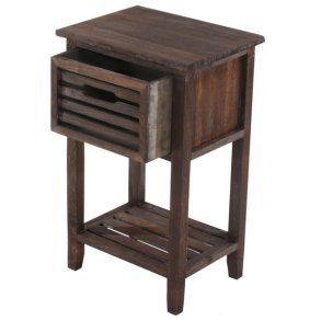 Sidebord - kommode/sengebord 57x35x27 cm i antik vintage stil ~ brunt