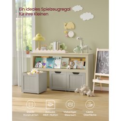 Lille kommode med hylder og kasse til opbevaring - beige 102x30x60
